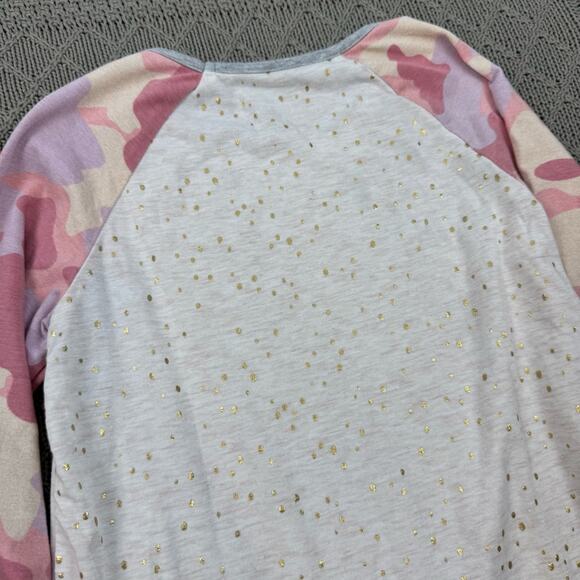 EGG New York Long Sleeve Pink Camo & Gold Polka Dot Raglan ~ 5 - Picture 11 of 11